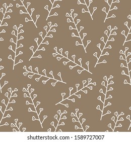 Seamless background with hand-drawn floral pattern. It can be used for decoration of textile, paper and other surfaces.