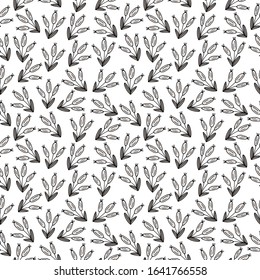 Seamless background with hand-drawn floral pattern. It can be used for decoration of textile, paper and other surfaces.
