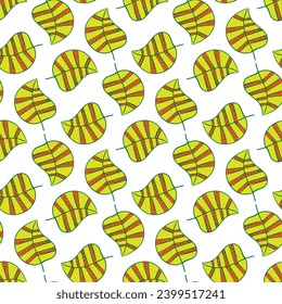 Seamless background of hand-painted leaves. Texture for printing on fabric, wallpaper, posters, website design.