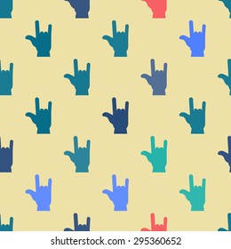 Seamless background with hands and finger icons for your design