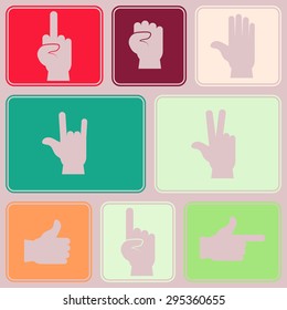 Seamless background with hands and finger icons for your design