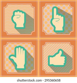 Seamless background with hands and finger icons for your design