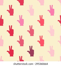 Seamless background with hands and finger icons for your design