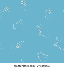 Seamless background with hands and finger icons for your design