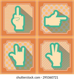 Seamless background with hands and finger icons for your design