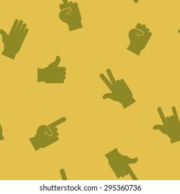 Seamless background with hands and finger icons for your design