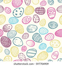 Seamless background for Happy Easter with eggs, vector illustration