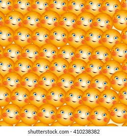 seamless background happy face emotion. Seamless pattern. Seamless pattern  smileys for textiles, interior design, for book design, website background. seamless yellow background. 