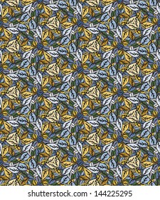 Seamless background with heap of leaves in different colours 