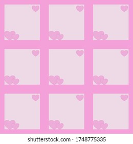 Seamless background with heart shaped on a pink background. Vector pattern 