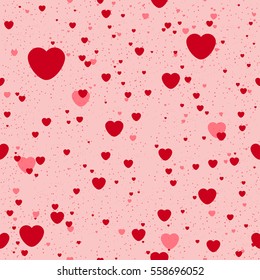 Seamless background with heart. Vector illustration.