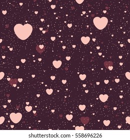 Seamless background with heart. Vector illustration.