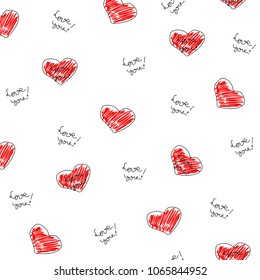 seamless background with hearts and 