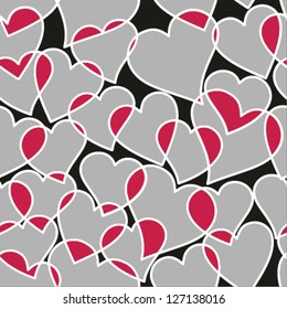 Seamless background of hearts