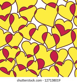 Seamless background of hearts