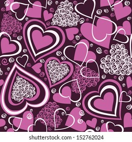 Seamless background with hearts