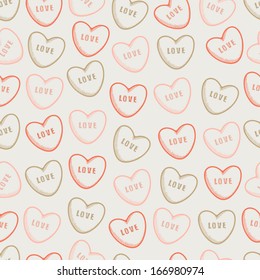 Seamless background with hearts