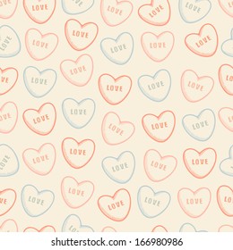 Seamless background with hearts