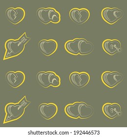 Seamless background with hearts