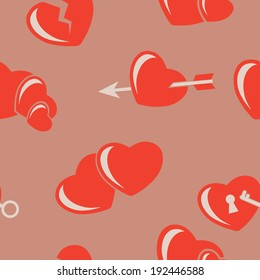 Seamless background with hearts