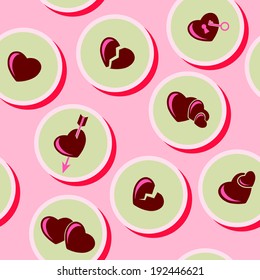 Seamless background with hearts