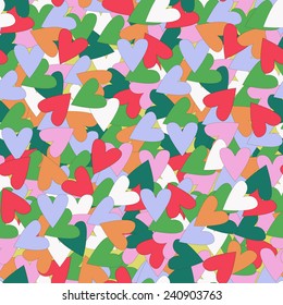 Seamless background with hearts.