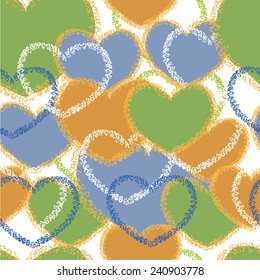 Seamless background with hearts.