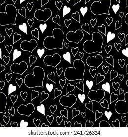 Seamless background with hearts.