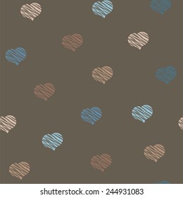 Seamless background with hearts.
