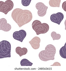 Seamless background with hearts.