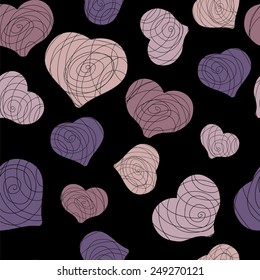 Seamless background with hearts.