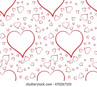 Seamless background with hearts.