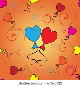 Seamless background with hearts
