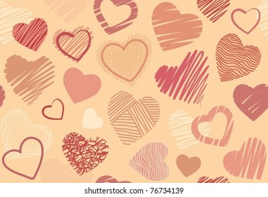 Seamless background with hearts