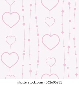 seamless background with hearts and beads for valentine time 