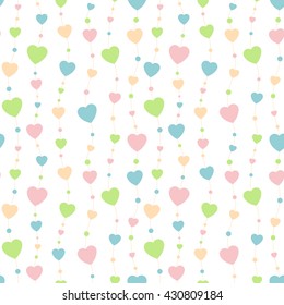 Seamless background hearts. Great for baby, birthday, baby shower celebration greeting and invitation card. Mother's Day, Valentine's Day, Easter, wedding, scrapbook, gift wrapping paper, web banner.
