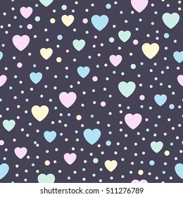 Seamless background hearts. Great for baby, birthday, baby shower celebration greeting and invitation card. Mother's Day, Valentine's Day, Easter, wedding, scrapbook, gift wrapping paper, web banner.
