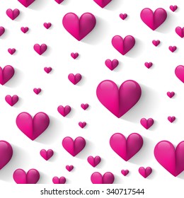 Seamless background with hearts, Heart background, Heart texture background, Heart seamless background, Vector illustration.