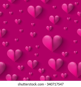 Seamless background with hearts, Heart background, Heart texture background, Heart seamless background, Vector illustration.