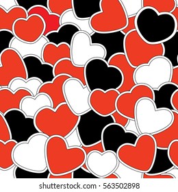 Seamless background with hearts of love