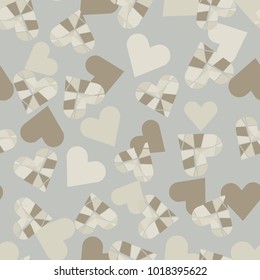 Seamless background with hearts. Modern, fashionable, geometric pattern.