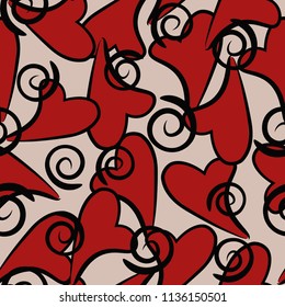 Seamless background with hearts. Modern, fashionable pattern.