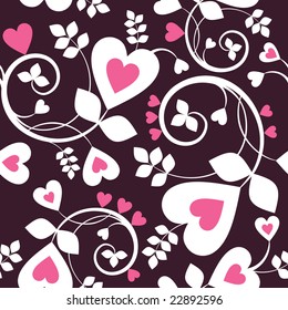 Seamless background from a hearts ornament, Fashionable modern wallpaper or textile