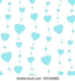 Seamless background hearts pattern. Great for baby, birthday, Mother's Day, Valentine's Day, Easter, wedding, scrapbook, surface textures, gift wrapping paper, web banner. EPS10 vector illustration.