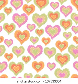 Seamless background with hearts for textiles, interior design, for book design, website background.