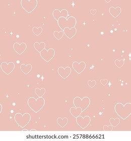 seamless background of hearts. Valentine's Day endless texture with a lot of many hearts en pink tones. vector illustration for backdrop, greeting, invitation, fabric, wallpaper, packaging