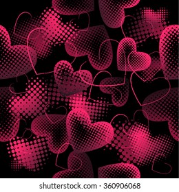 seamless background of hearts. Vector