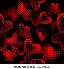 seamless background of hearts. Vector