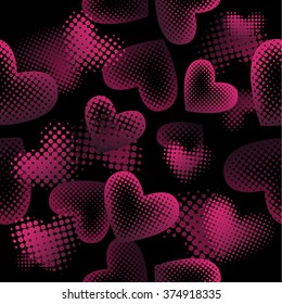 seamless background of hearts. Vector