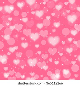 Seamless background with hearts. Vector Illustration.